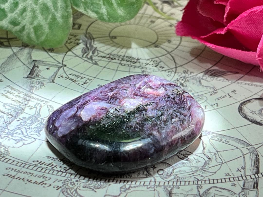 【世界三大ヒーリングストーン】チャロアライト タンブル 瞑想　グラウンディング