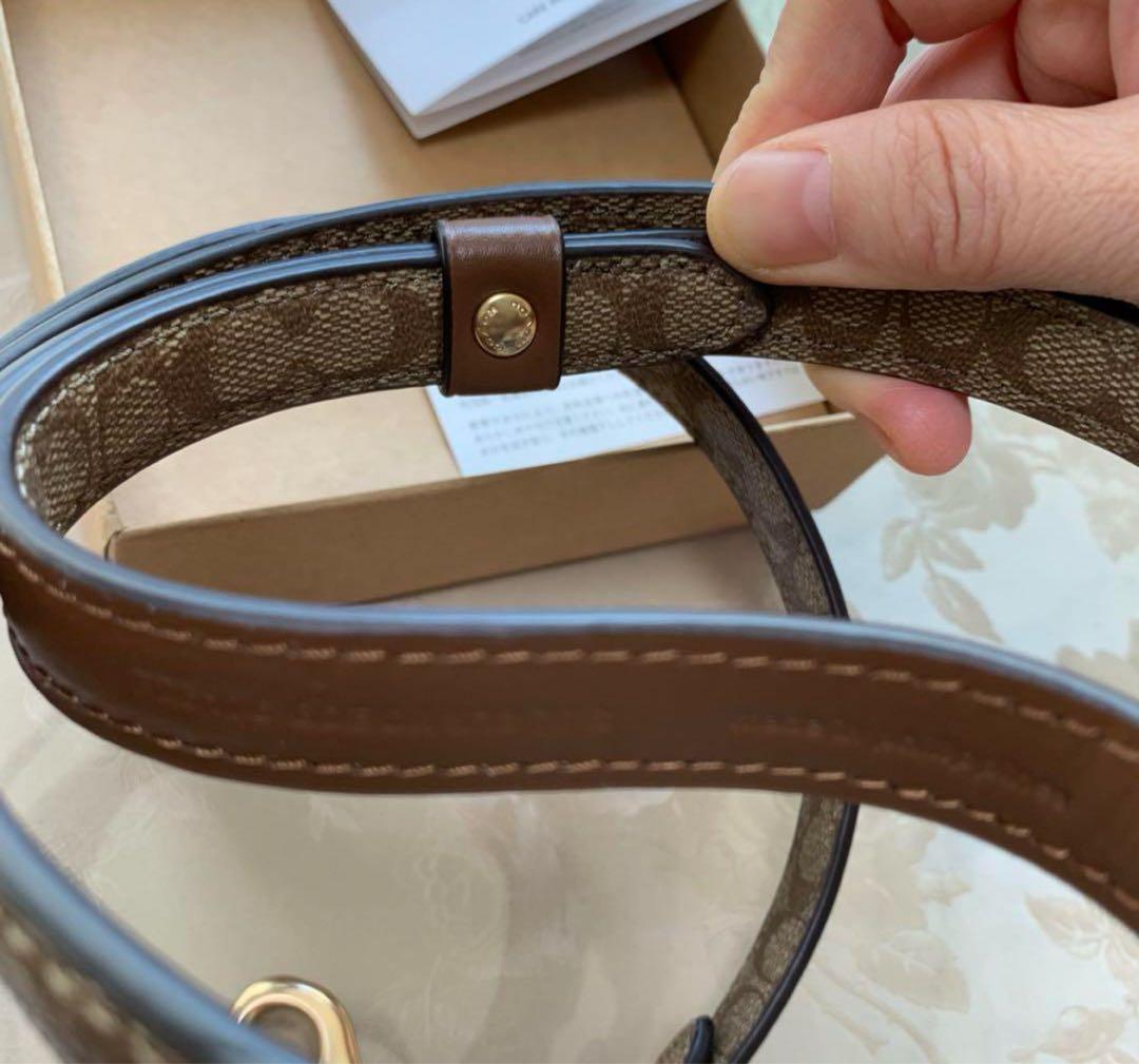 COACH 犬ブラウンレザーリード 130cm