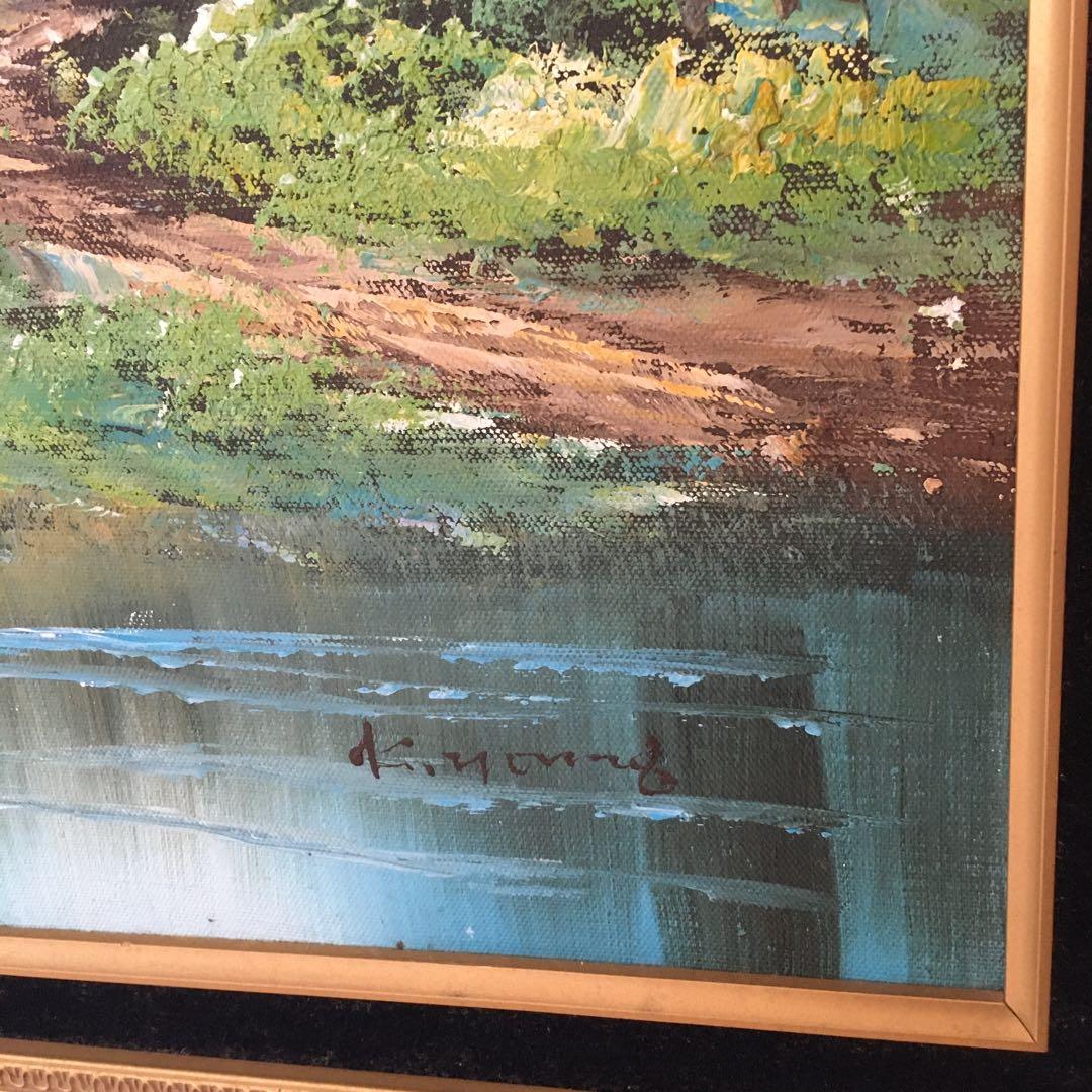 絵画 油絵 油彩画 風景画 額縁　額装 フレーム アンティーク